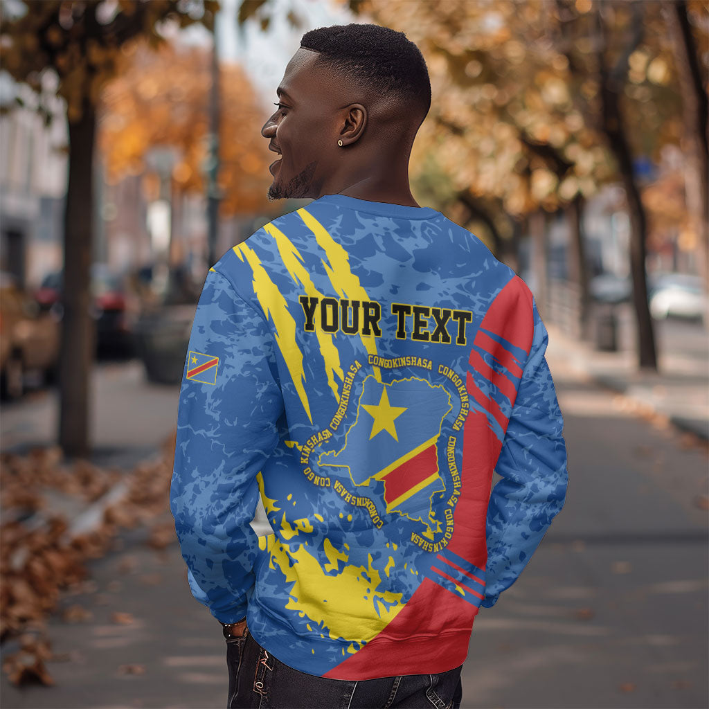 Personalized DR Congo Independence Day Sweatshirt Congo-Kinshasa Leopard