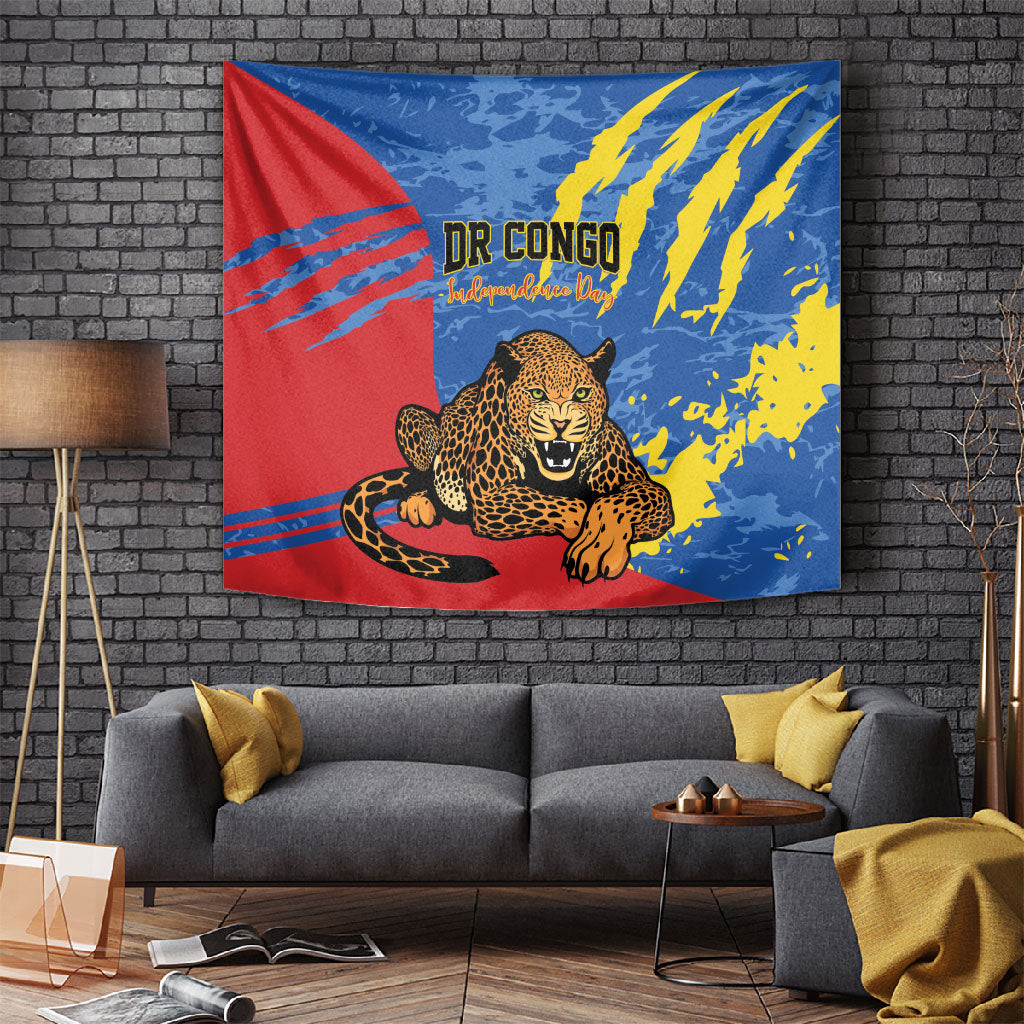 DR Congo Independence Day Tapestry Congo-Kinshasa Leopard