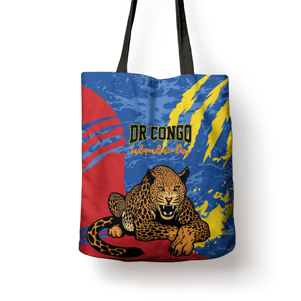 DR Congo Independence Day Tote Bag Congo-Kinshasa Leopard