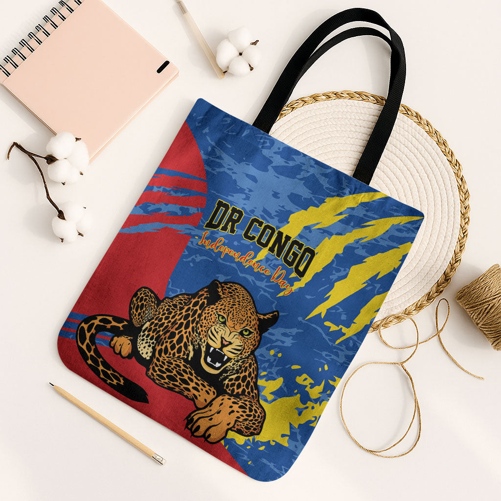 DR Congo Independence Day Tote Bag Congo-Kinshasa Leopard
