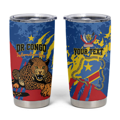 Personalized DR Congo Independence Day Tumbler Cup Congo-Kinshasa Leopard