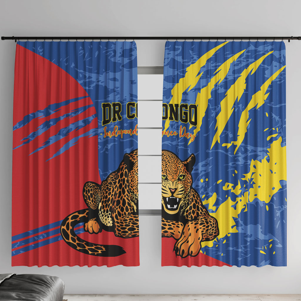DR Congo Independence Day Window Curtain Congo-Kinshasa Leopard