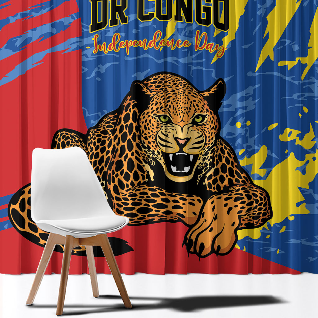 DR Congo Independence Day Window Curtain Congo-Kinshasa Leopard