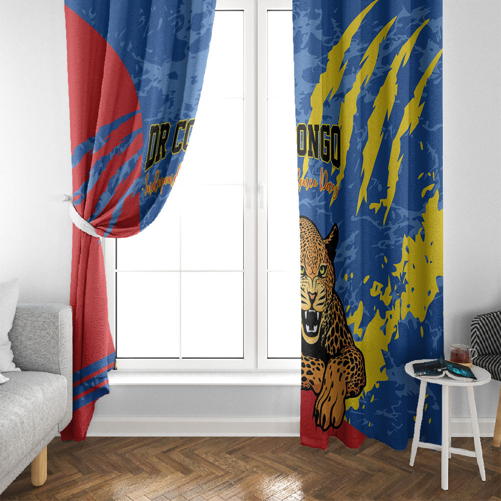 DR Congo Independence Day Window Curtain Congo-Kinshasa Leopard