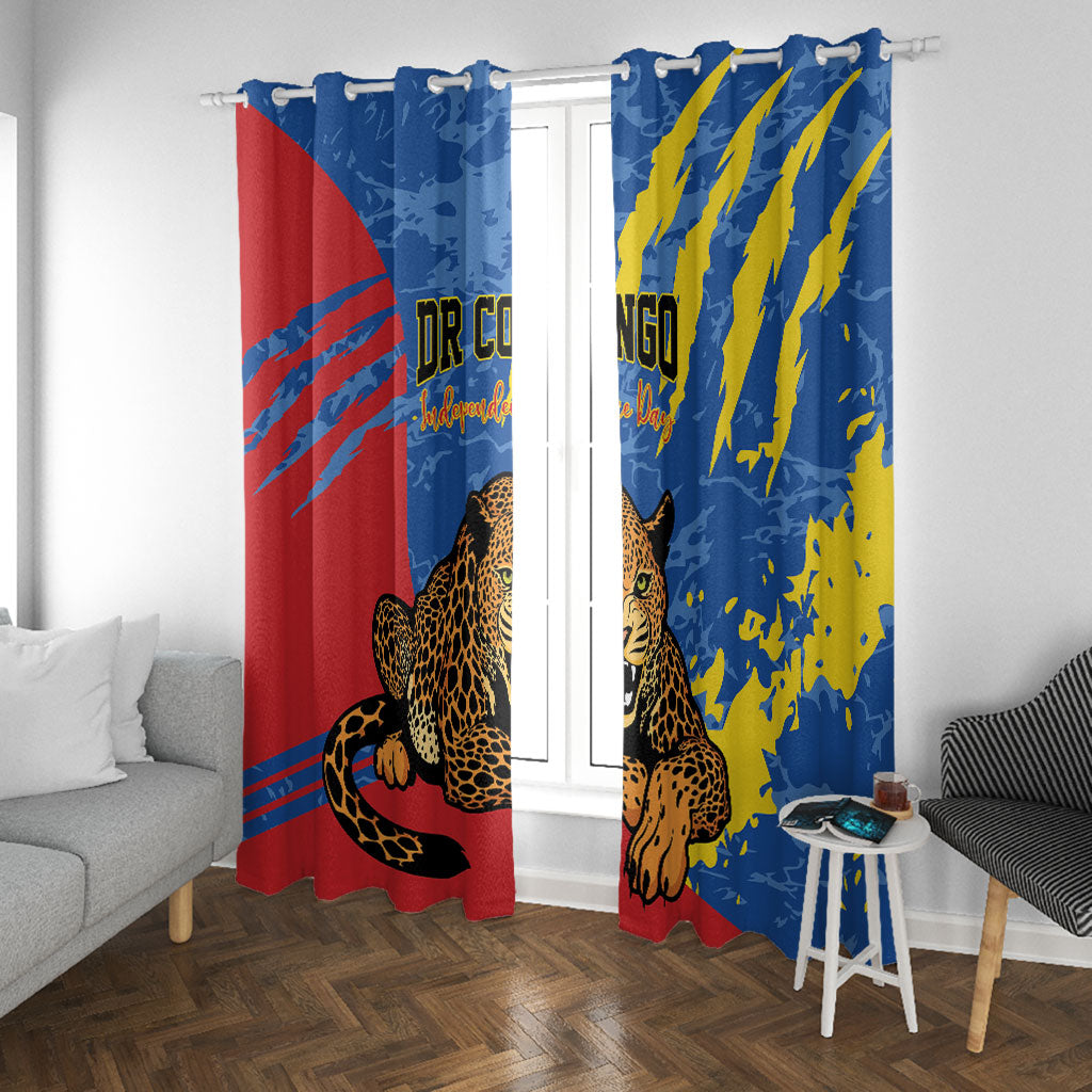 DR Congo Independence Day Window Curtain Congo-Kinshasa Leopard