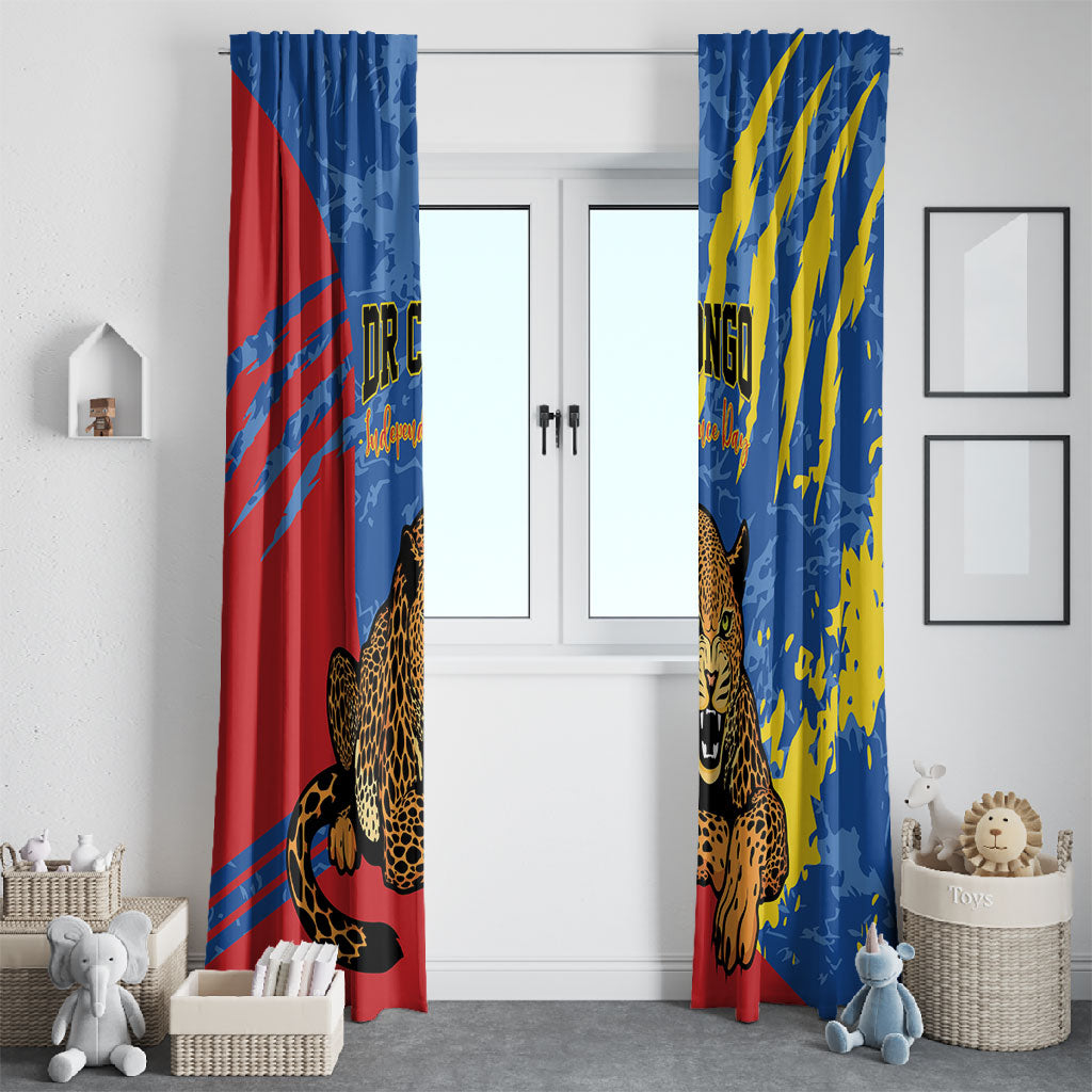 DR Congo Independence Day Window Curtain Congo-Kinshasa Leopard