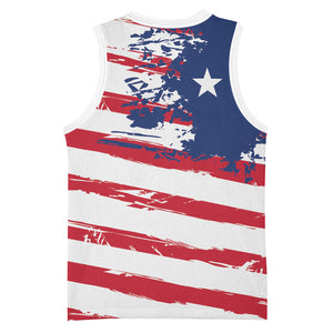 Liberia Flag Basketball Jersey Grunge Stylized