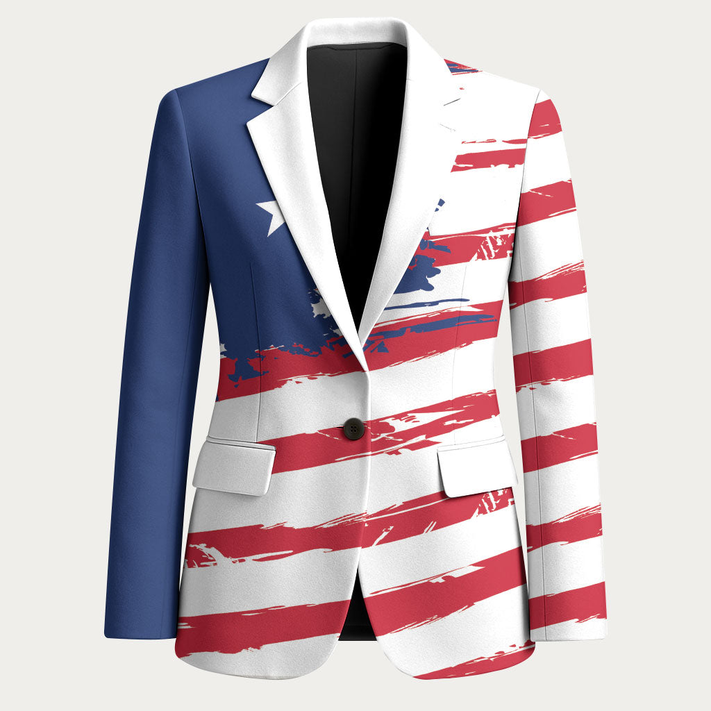 Liberia Flag Blazer Grunge Stylized