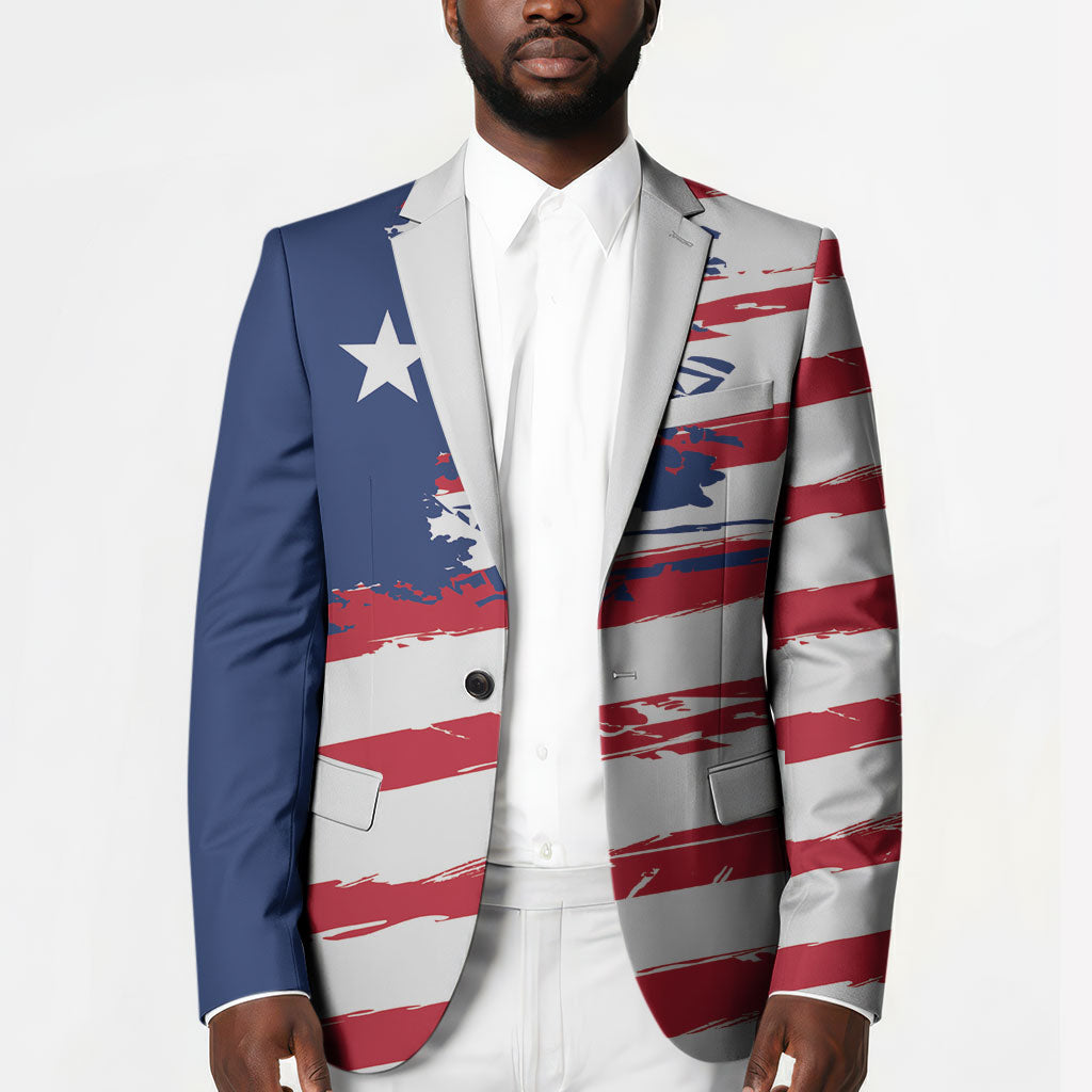 Liberia Flag Blazer Grunge Stylized