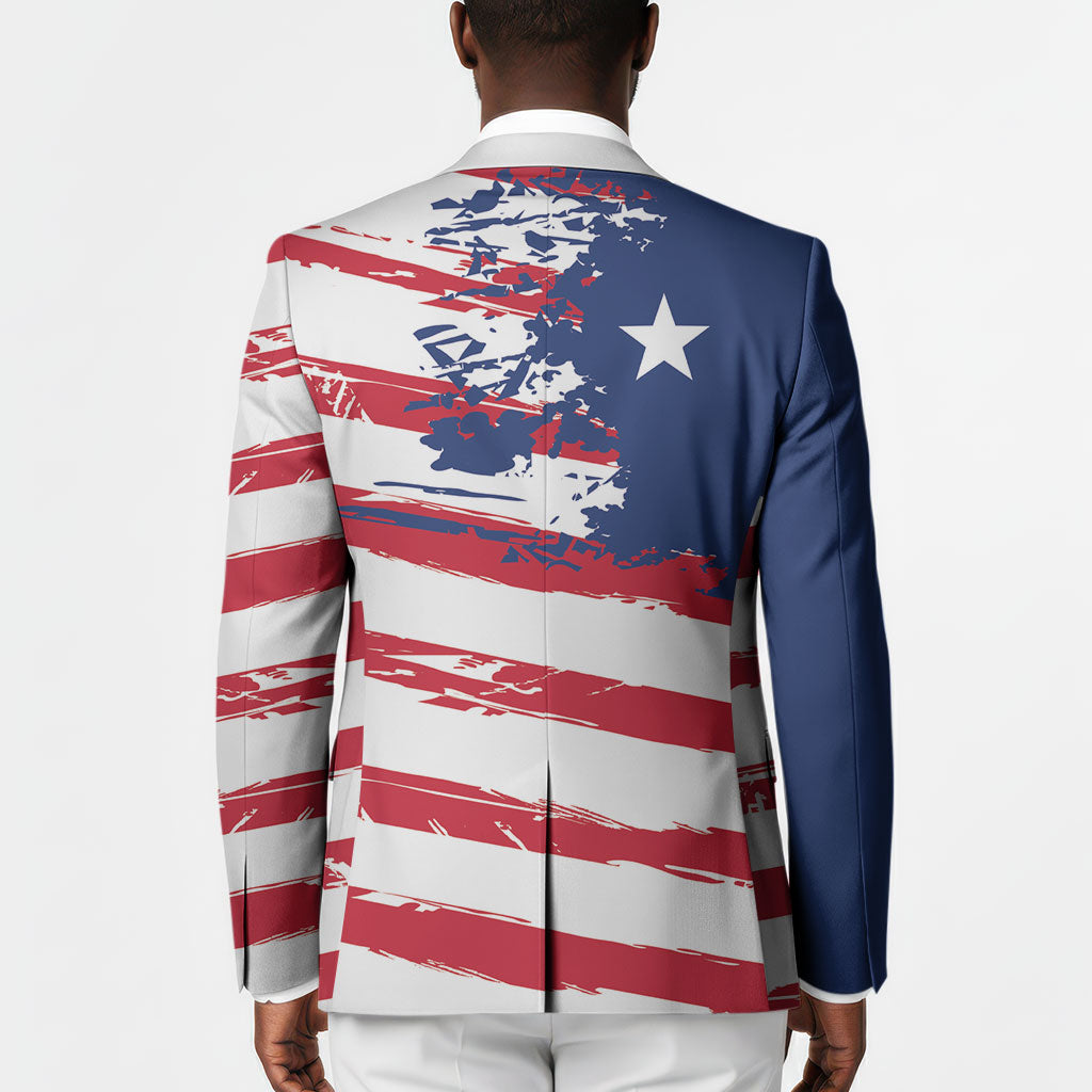 Liberia Flag Blazer Grunge Stylized