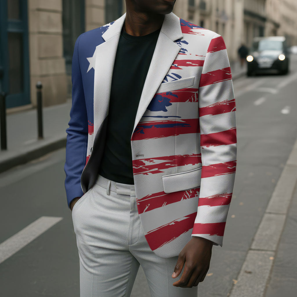 Liberia Flag Blazer Grunge Stylized