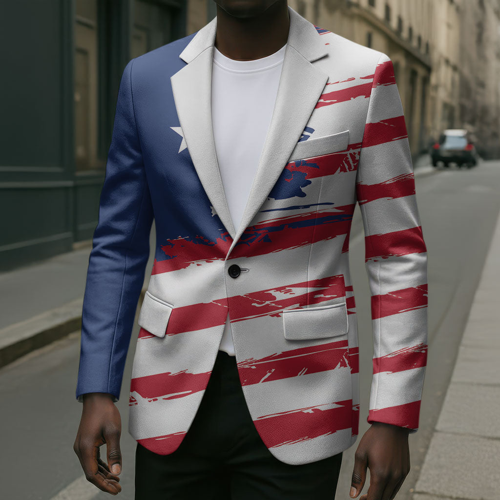 Liberia Flag Blazer Grunge Stylized