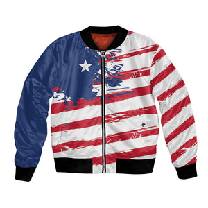 Liberia Flag Bomber Jacket Grunge Stylized