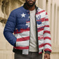 Liberia Flag Bomber Puffer Jacket Grunge Stylized