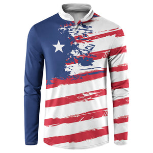 Liberia Flag Button Sweatshirt Grunge Stylized