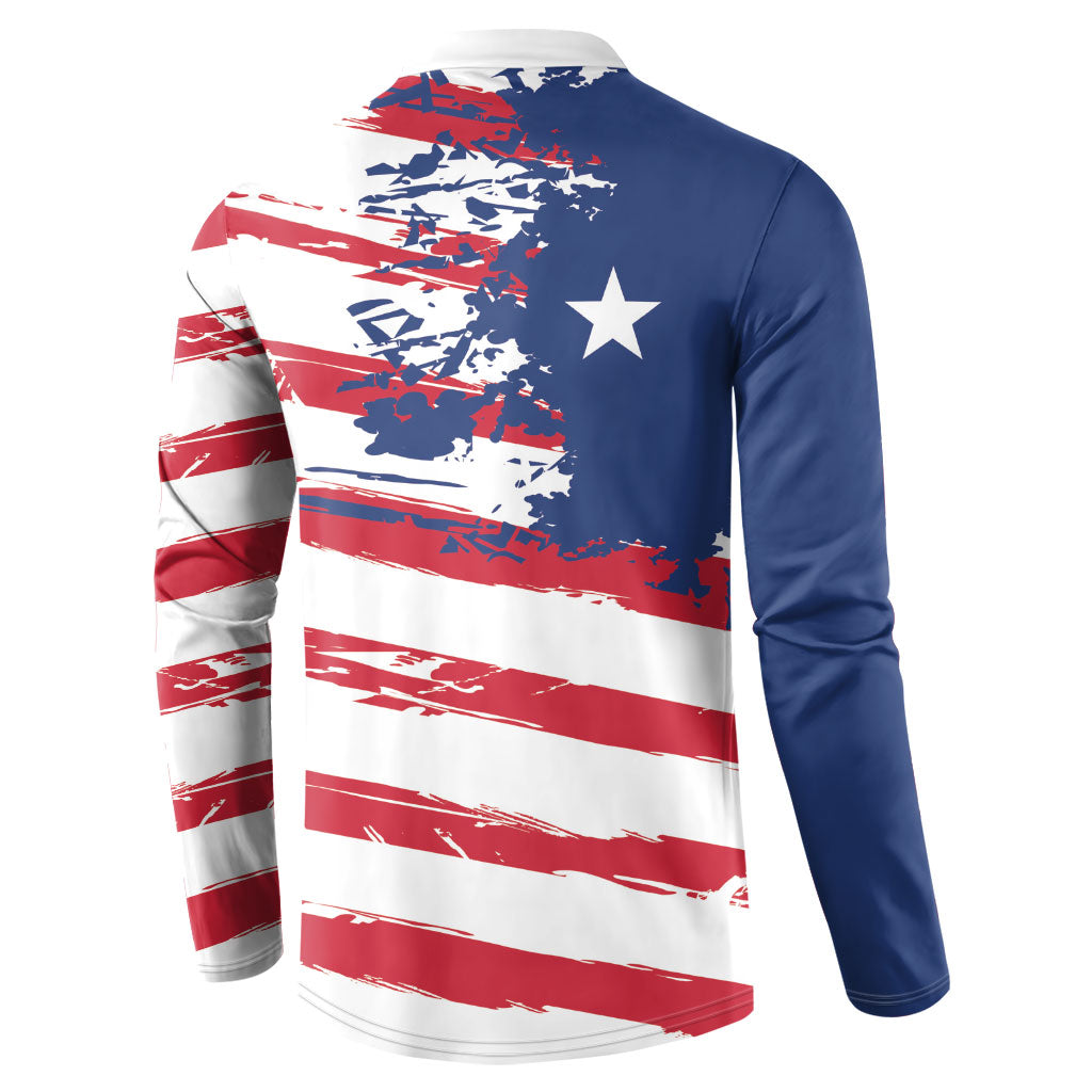 Liberia Flag Button Sweatshirt Grunge Stylized