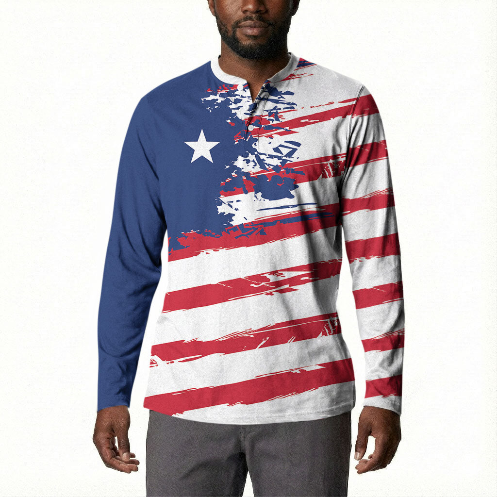 Liberia Flag Button Sweatshirt Grunge Stylized