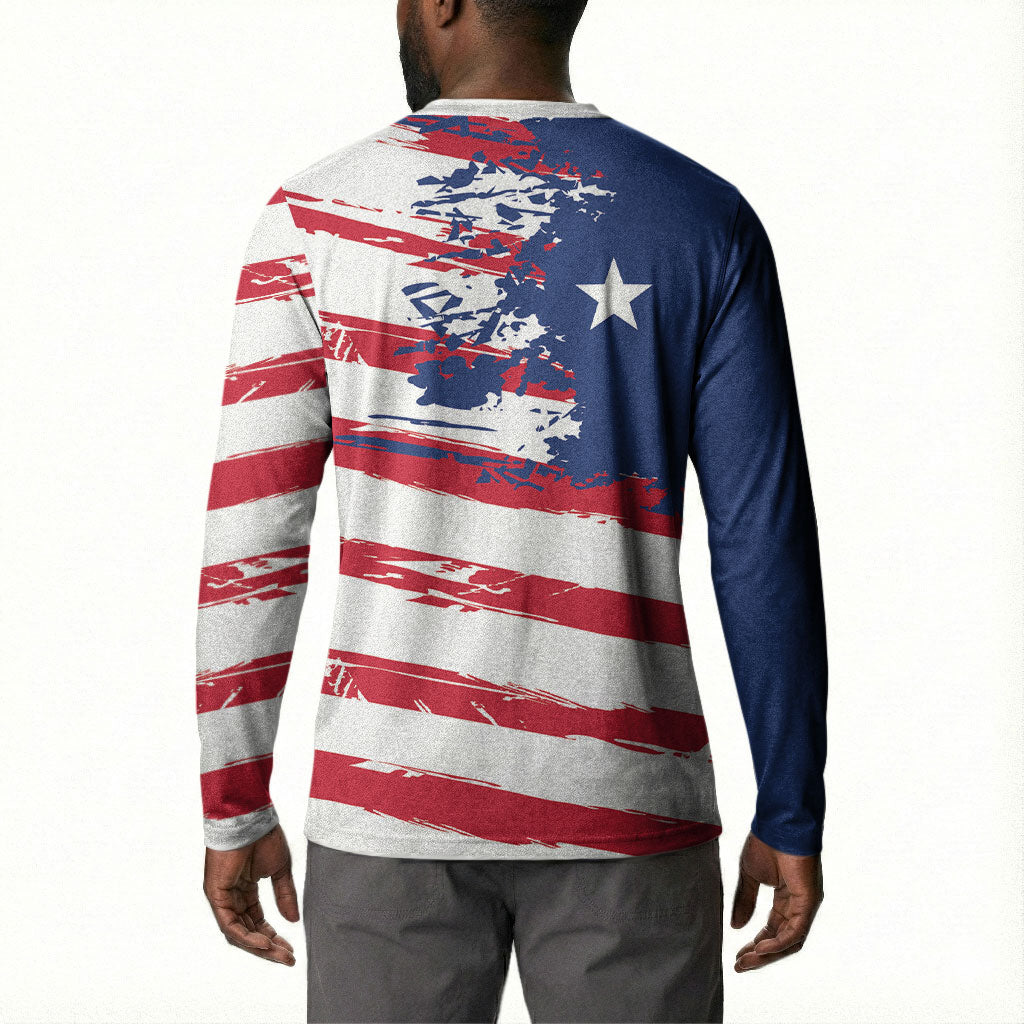 Liberia Flag Button Sweatshirt Grunge Stylized