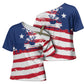 Liberia Flag Cross Shoulder Shirt Grunge Stylized
