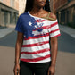 Liberia Flag Cross Shoulder Shirt Grunge Stylized