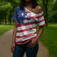 Liberia Flag Cross Shoulder Shirt Grunge Stylized