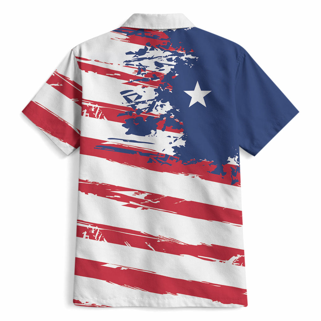 Liberia Flag Hawaiian Shirt Grunge Stylized