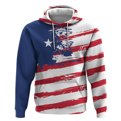 Liberia Flag Hoodie Grunge Stylized