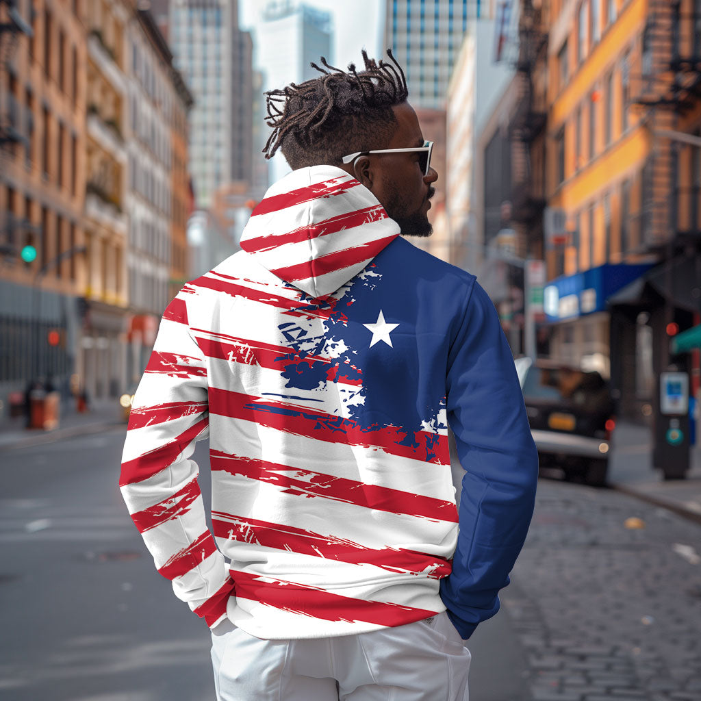 Liberia Flag Hoodie Grunge Stylized