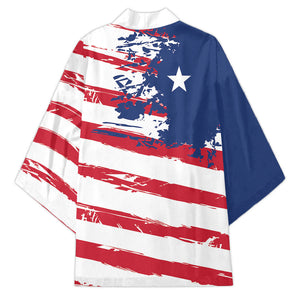 Liberia Flag Kimono Grunge Stylized
