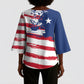 Liberia Flag Kimono Sleeve Blouse Grunge Stylized