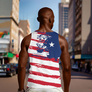 Liberia Flag Men Tank Top Grunge Stylized