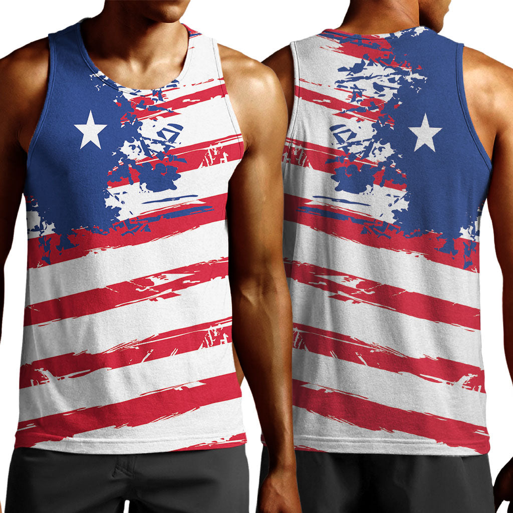 Liberia Flag Men Tank Top Grunge Stylized