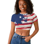 Liberia Flag Raglan Cropped T shirt Grunge Stylized