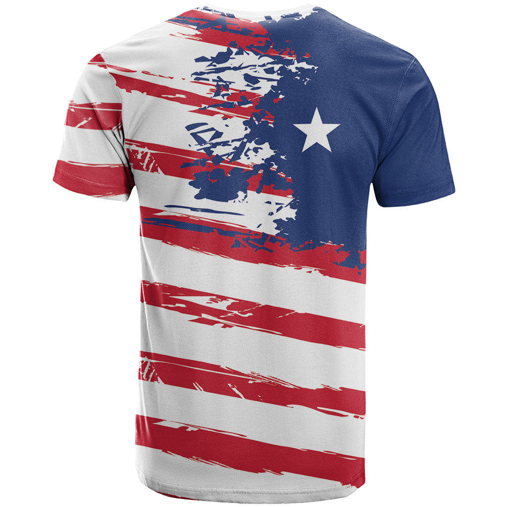 Liberia Flag T shirt Grunge Stylized