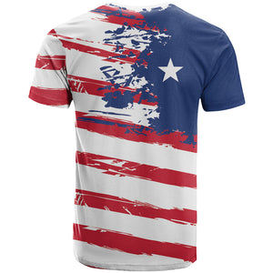 Liberia Flag T shirt Grunge Stylized