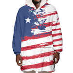 Liberia Flag Wearable Blanket Hoodie Grunge Stylized