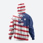 Liberia Flag Zip Hoodie Grunge Stylized