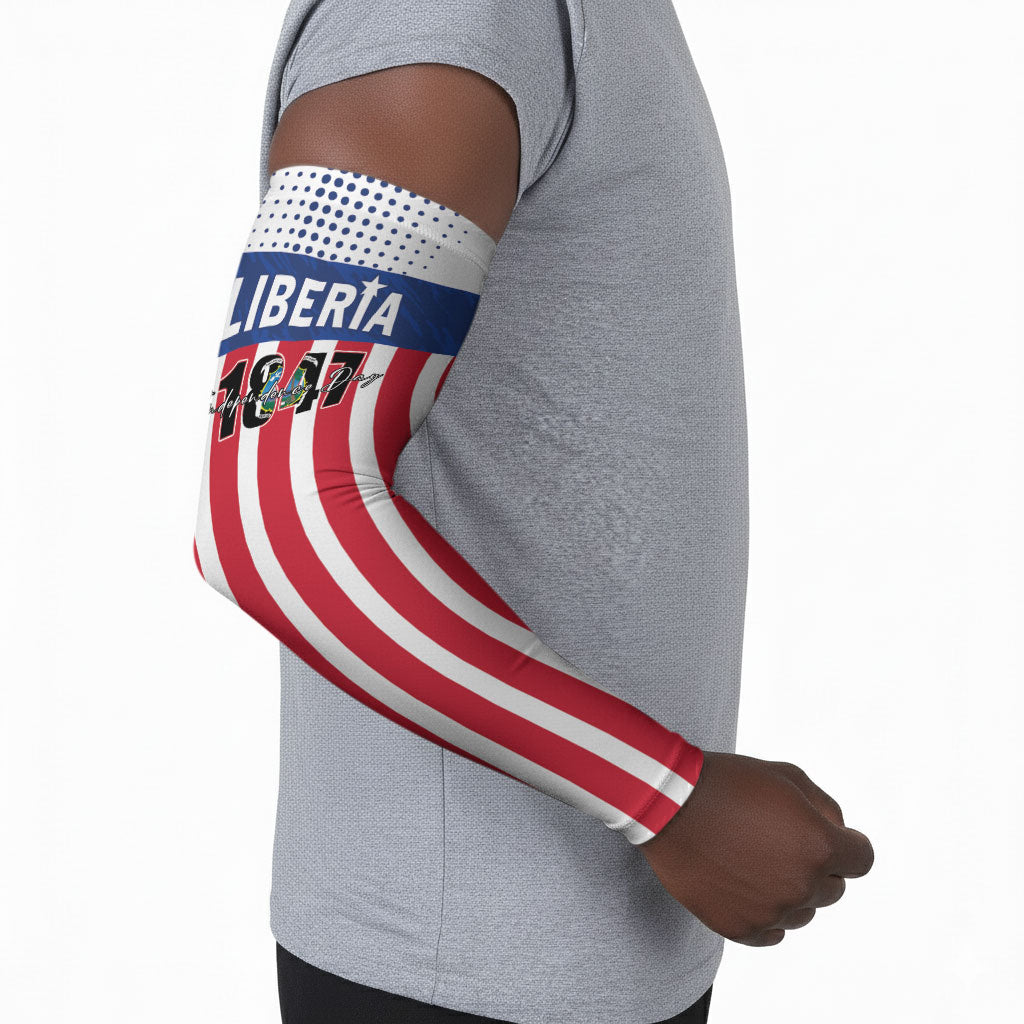 Personalized Liberia 1847 Arm Sleeves Happy Independence Day