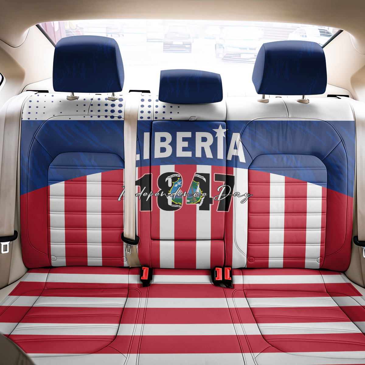 Liberia 1847 Back Car Seat Cover Happy Independence Day