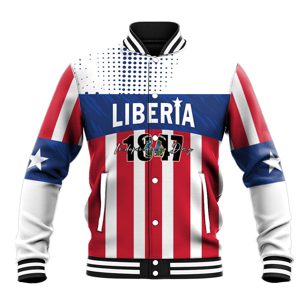 Personalized Liberia 1847 Baseball Jacket Happy Independence Day
