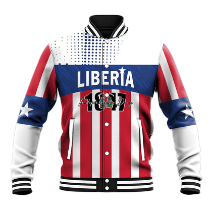 Personalized Liberia 1847 Baseball Jacket Happy Independence Day