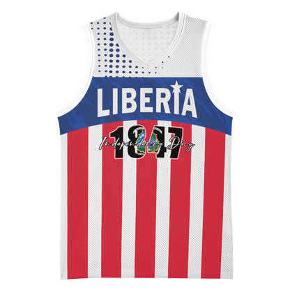 Personalized Liberia 1847 Basketball Jersey Happy Independence Day
