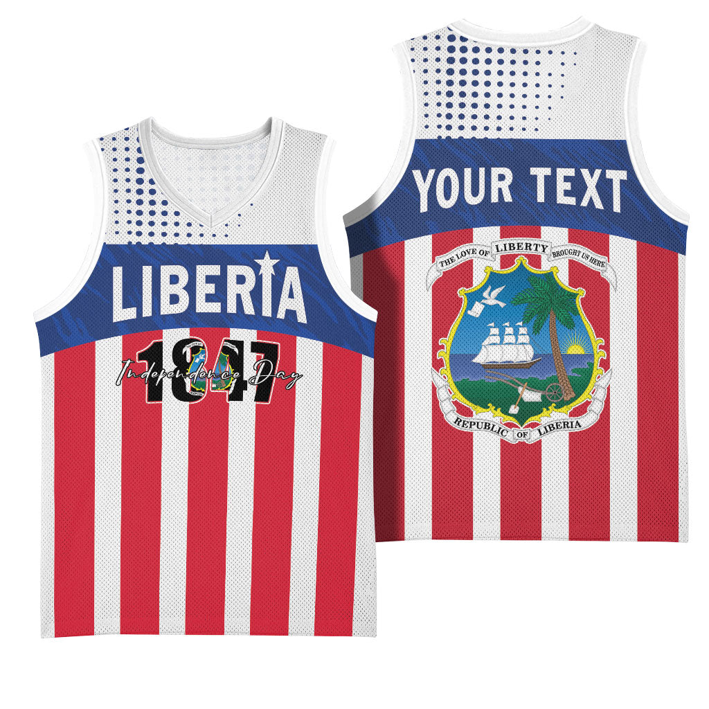 Personalized Liberia 1847 Basketball Jersey Happy Independence Day