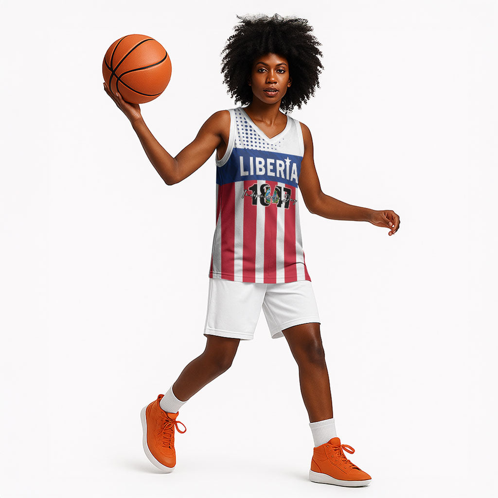 Personalized Liberia 1847 Basketball Jersey Happy Independence Day