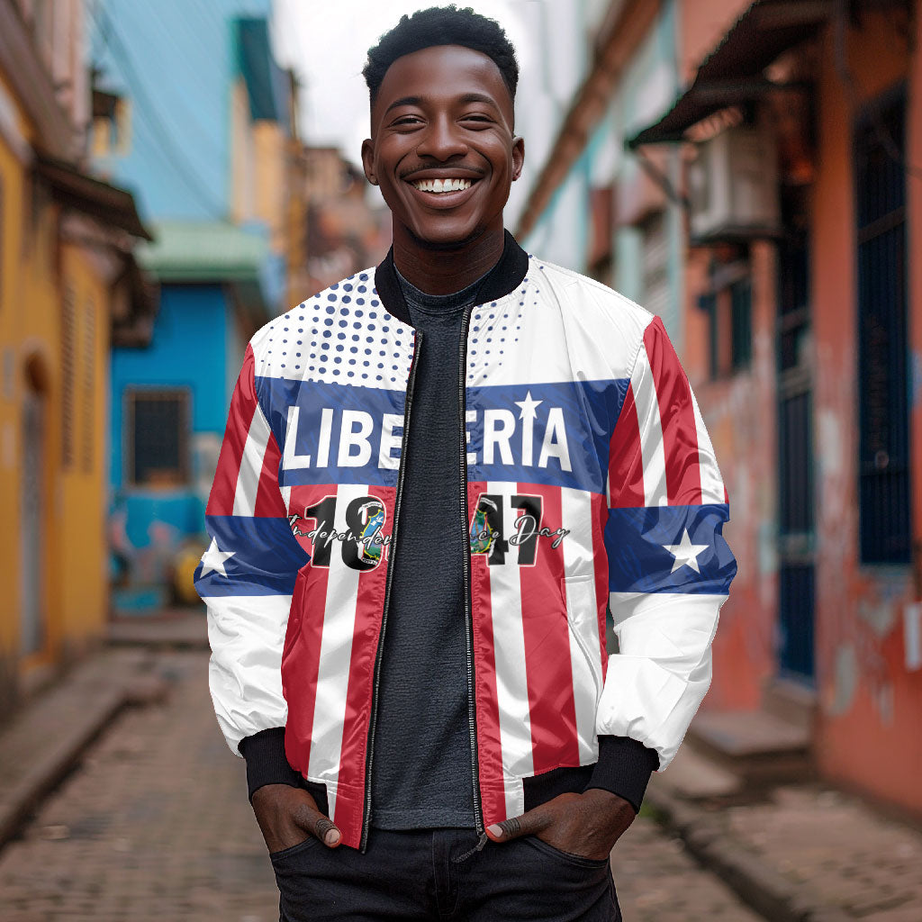 Personalized Liberia 1847 Bomber Jacket Happy Independence Day