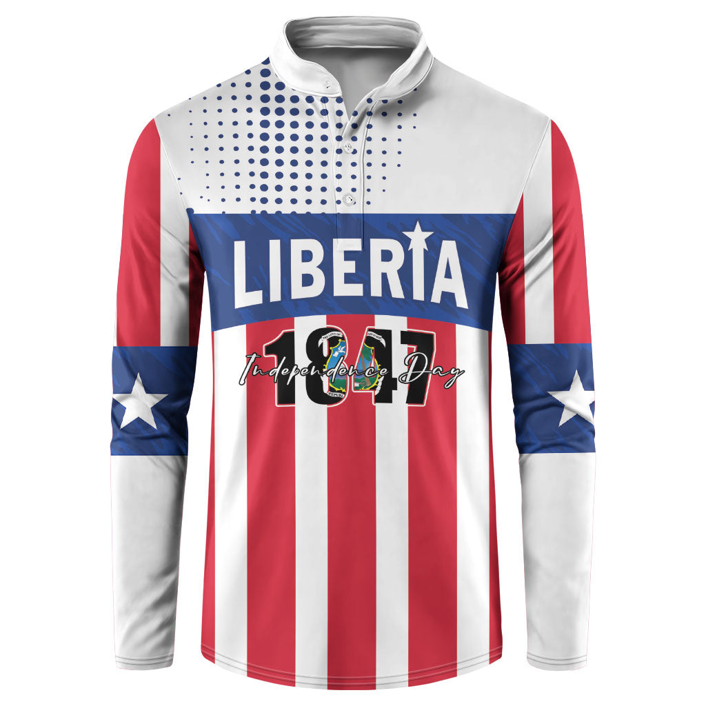 Personalized Liberia 1847 Button Sweatshirt Happy Independence Day