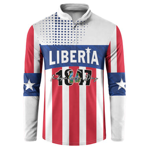 Personalized Liberia 1847 Button Sweatshirt Happy Independence Day