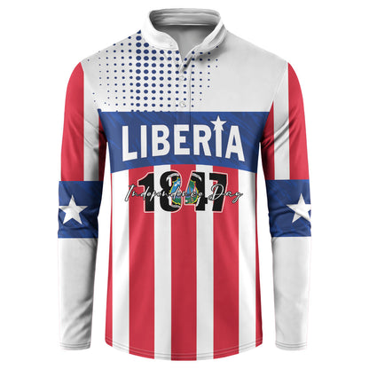 Personalized Liberia 1847 Button Sweatshirt Happy Independence Day
