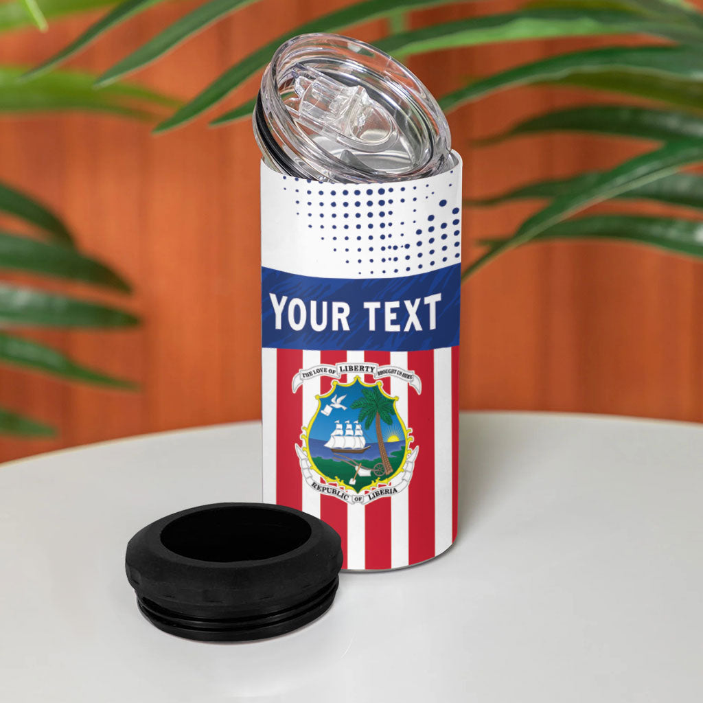 Personalized Liberia 1847 4 in 1 Can Cooler Tumbler Happy Independence Day