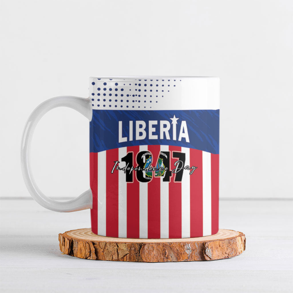 Personalized Liberia 1847 Ceramic Mug Happy Independence Day